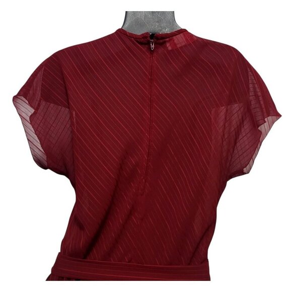 Vintage 1970s ROUTE ONE Midi Dress Pinstripe Semi-Sheer - Picture 7 of 14